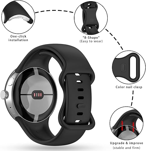 Miniatura 2 de Band Compatible with Google Pixel Watch 1/2/3/4 (41mm), Soft Silicone Sport Replacement Straps Bracelet for Google Pixel Watch 41mm