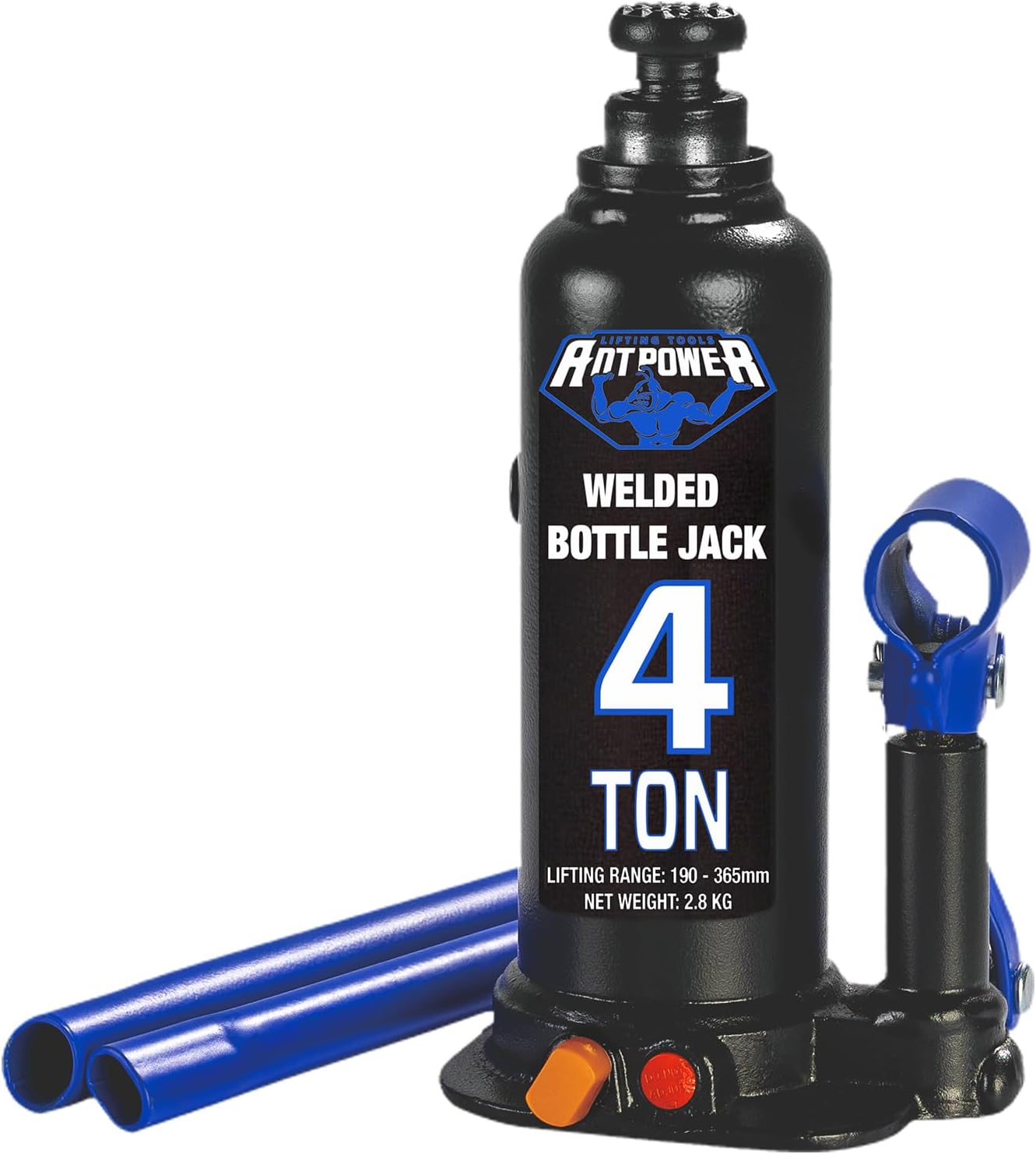 ANTPOWER Automotive Lifting Tools Bottle Jack 4 Ton (8,000 LBs) Capacity Hydraulic Welded Bottle Jack with Manual Handle,for Repair Vehicle, Pickup, Truck,Black and Blue (4 TON)