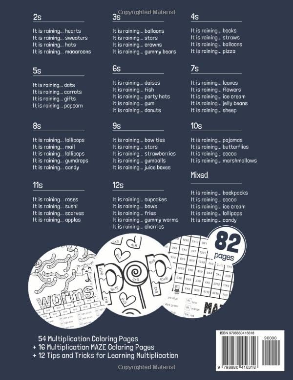 It Is Raining... Multiplication: Math Coloring Workbook (Color-by-Number Multiplication Workbooks) - Image 2