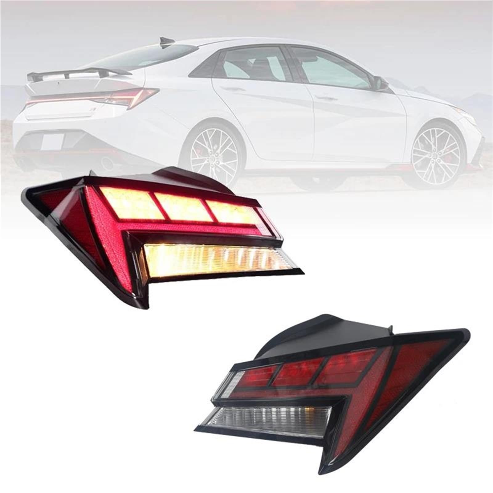 Luz Trasera 92402AB100 92401AB100 Luz Trasera LED Para Hyundai Para Elantra 2021-2022. Incluye De Freno, Intermitente Y Posición(Izquierda)