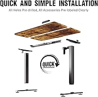 Vista 5 de Veken Escritorio Eléctrico de Pie Pequeño de 39.4", Altura Ajustable para Sentarse y Pararse, Superficie de Madera, Escritorios de Computadora PC