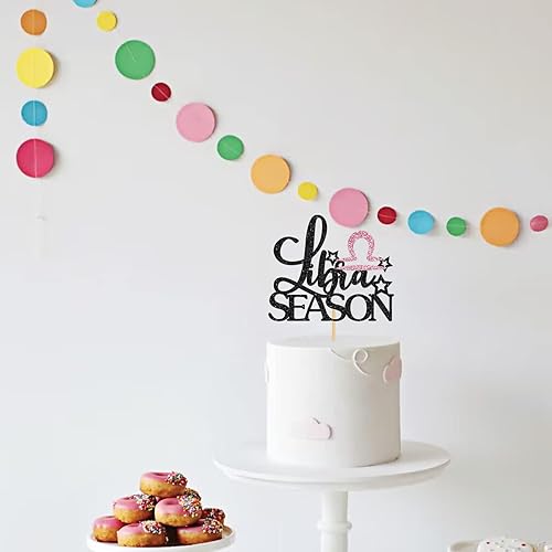 Miniatura 6 de Decoración para tartas de la temporada de Libra, decoración de fiesta de cumpleaños de septiembre de octubre, astrología del zodiaco, decoración de