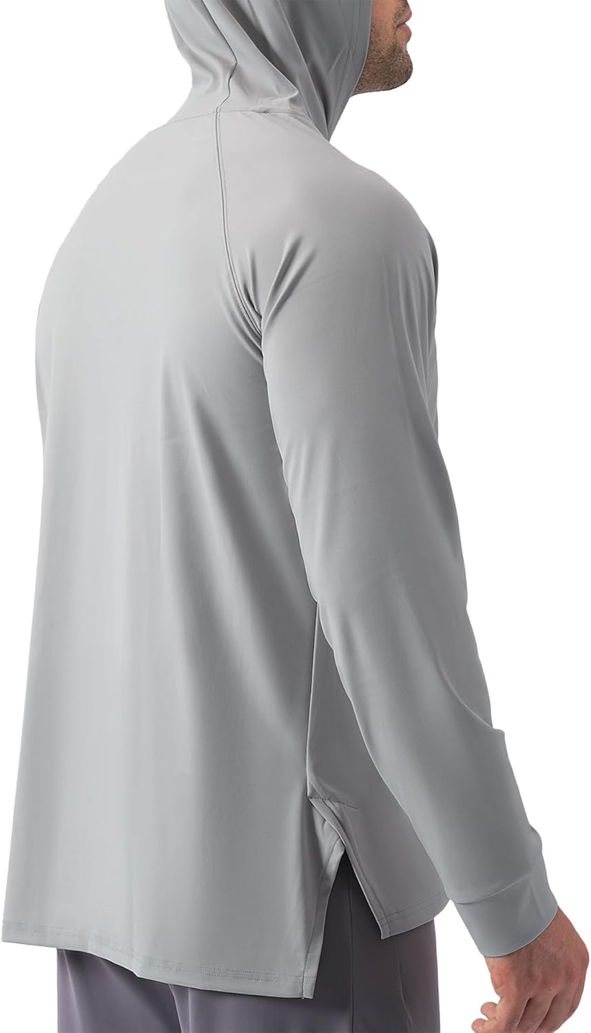 Fioboc Mens Hoodies Pullover Long Sleeve Gym Casual Fashion Sweatshirts Workout Quick Dry Lightweight Hooded Shirt - Image 2