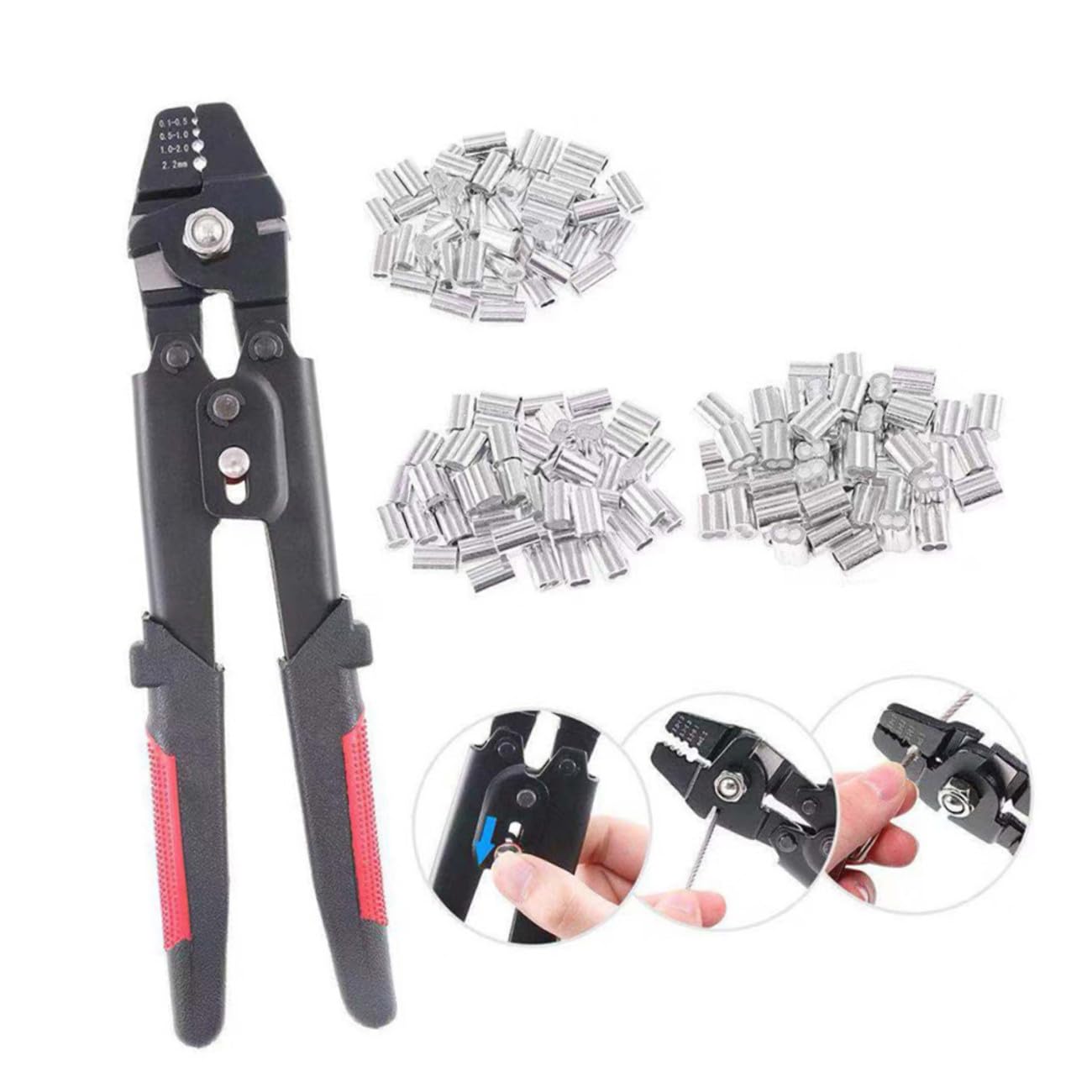 Toddmomy 1pezzi Pinza Crimpatrice Per Fili Metallici Con Ghiera in Alluminio Strumento Di Crimpatura Per Pesca Con Manicotto Per Anello Di Crimpatura Resistente Alla Corrosione