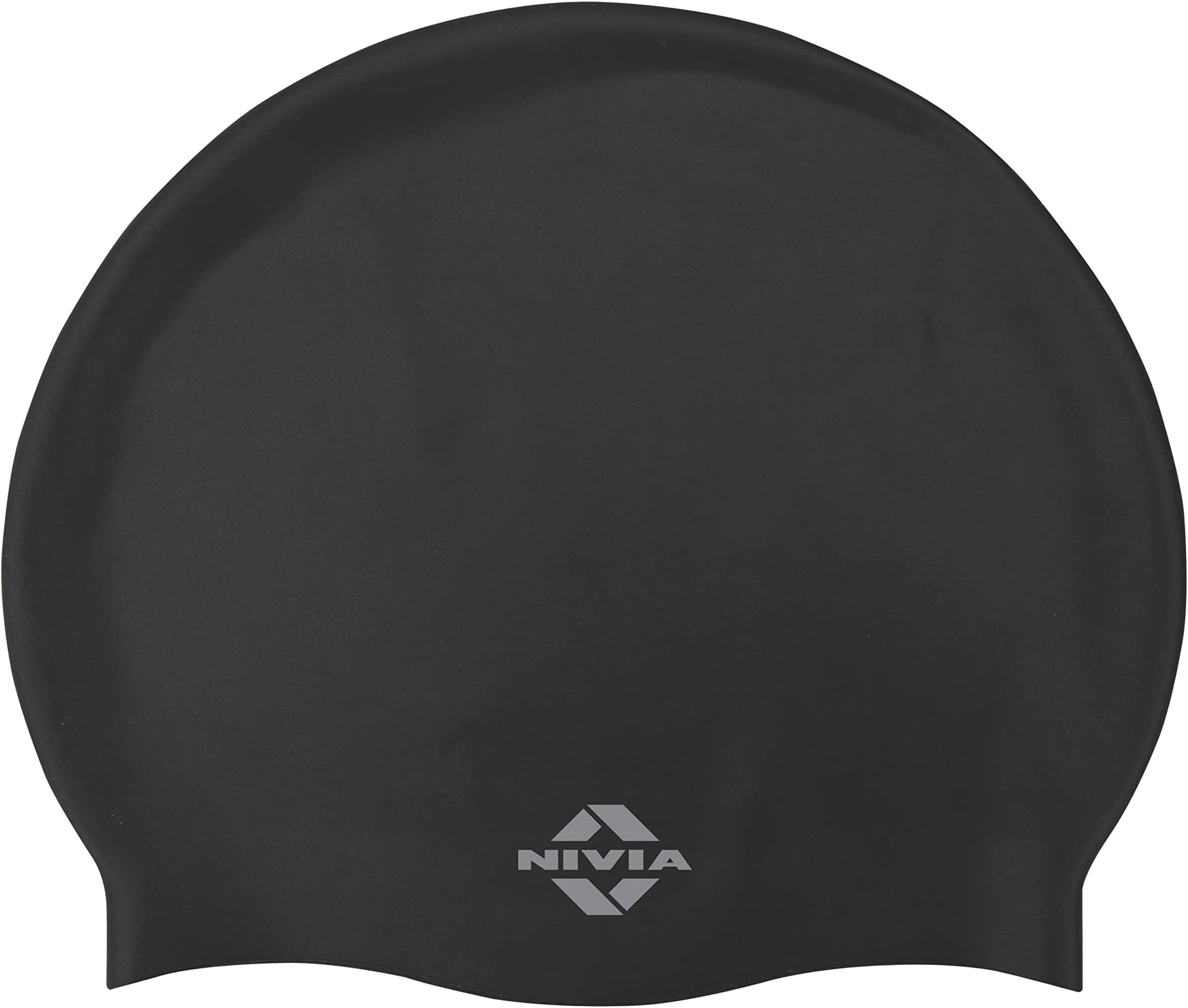 Nivia Classic Silicone Swimming Cap for Adults, Swimming Pool Cap, Swimming Cap for Women & Men, Silicone Cap Swimming, Waterproof (Black)