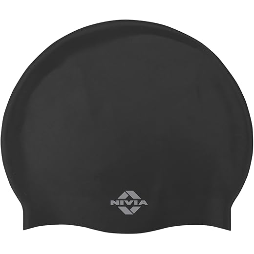 Nivia Classic Silicone Swimming Cap - Black