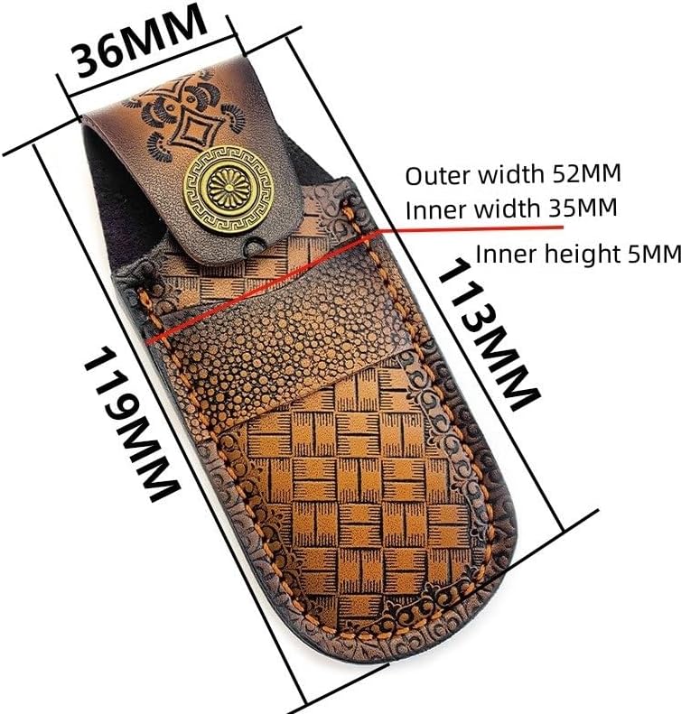 1PC Knife Sheath, Leather Protective Cover for Belt with Snap Closure Fits for Search, Rescue, Picnic