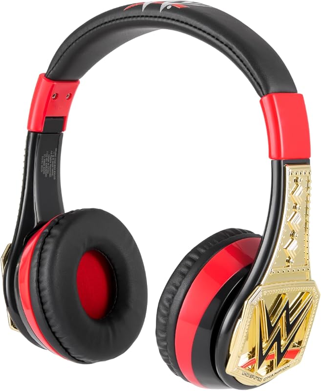 Auriculares Bluetooth WWE para niños, auriculares inalámbricos para la escuela | Volumen reducido y micrófono incorporado