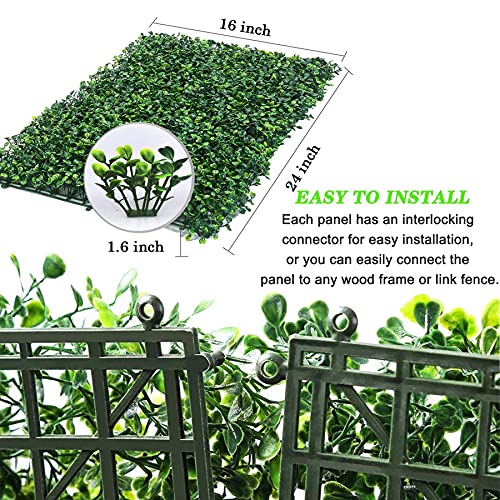 12Pcs Boxwood Panels- 16"X24" Boxwood Hedge Wall Panels, Grass Wall Backdrop For 31 Sq Feet Per Boxwood Hedge Set Uv Protected Privacy Hedge Screen Faux Boxwood For Outdoor, Indoor, Fence, Garden #TOP3