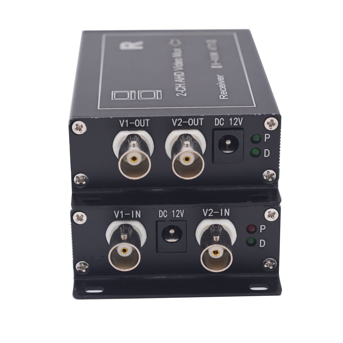2 Channel Video Over Coaxial Cable Converters, HD Video to RG59 Coaxial Multiplexer up to 400m for AHD and Analog Cameras. One Pair