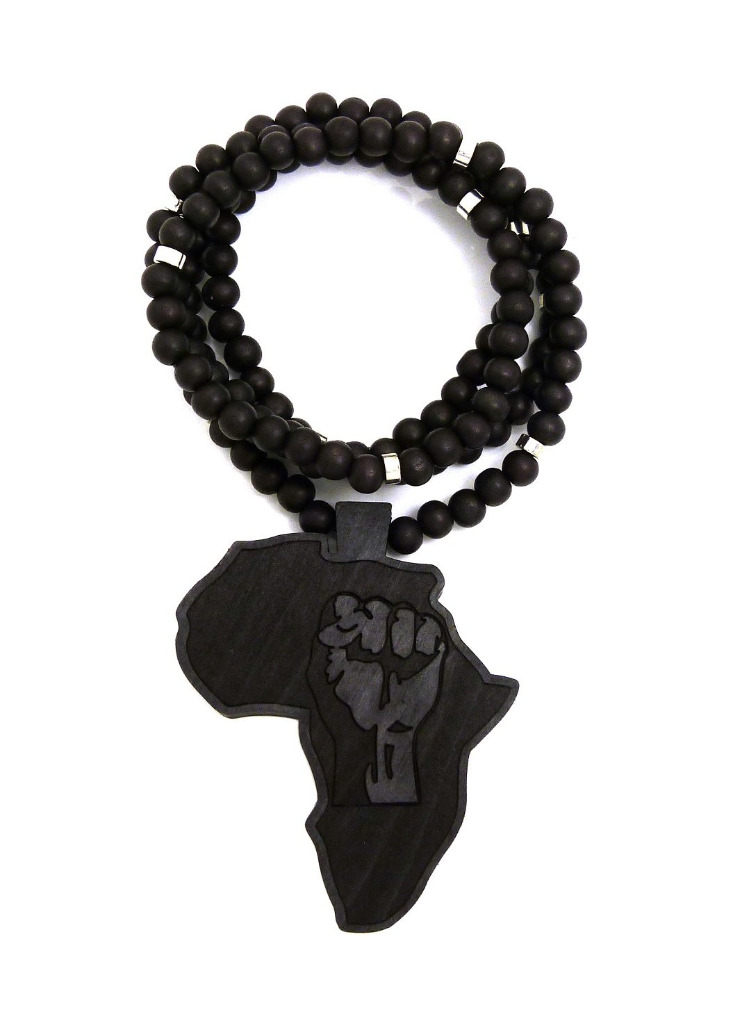 NYFASHION101 Carved Power Fist Wood Pendant
