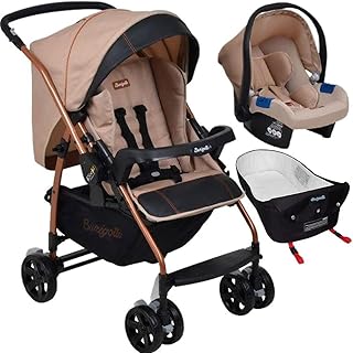 Carrinho com Bebe Conforto e Ninho Burigotto Rio K Mon Amour
