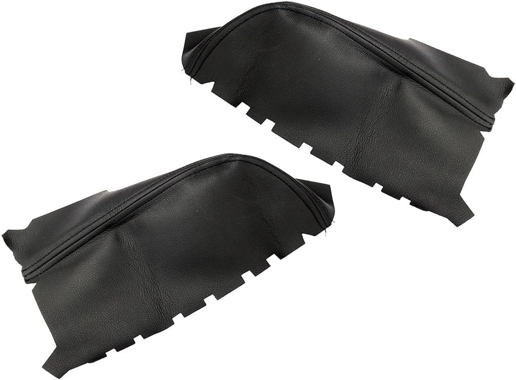 2PCS Leather Front Door Panel Armrest Cover Black Fit For Honda Pilot 2009-2015 OEM Equivalent Replacement