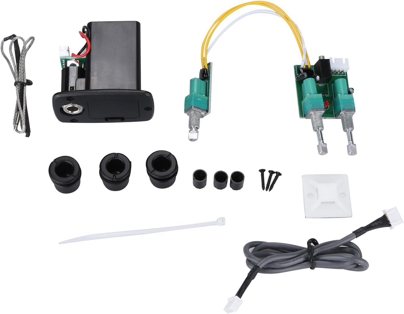 3-Band Guitar Piezo Pickup Preamp System Kit Acoustic Classical Guitar Equalizer Preamp Piezo Pickups Replacement for Taylor