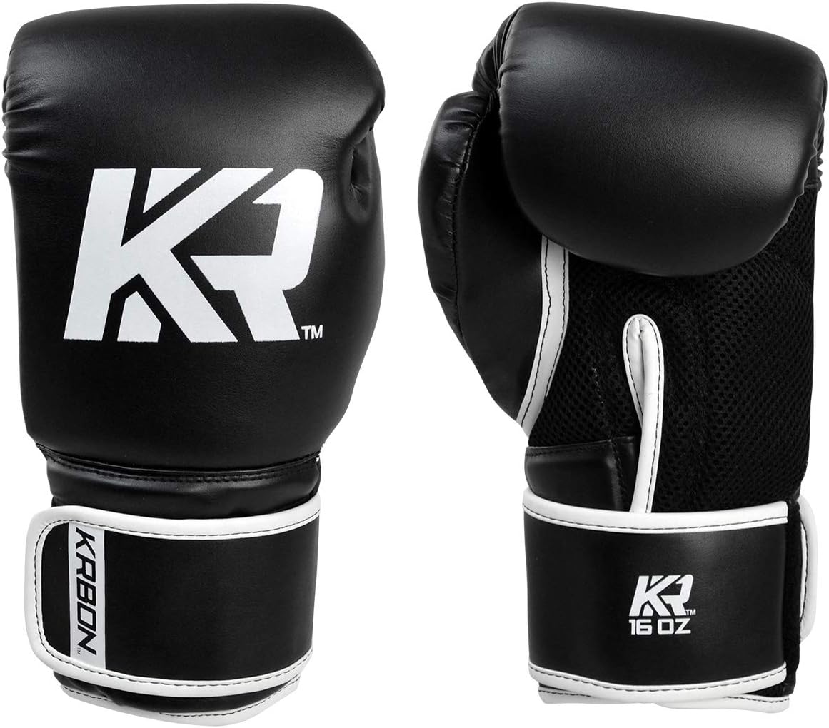 KRBON Boxing Gloves for Women and Men with Free Hand Wraps - MMA, Kickboxing, Muay Thai Sparring Training Gloves