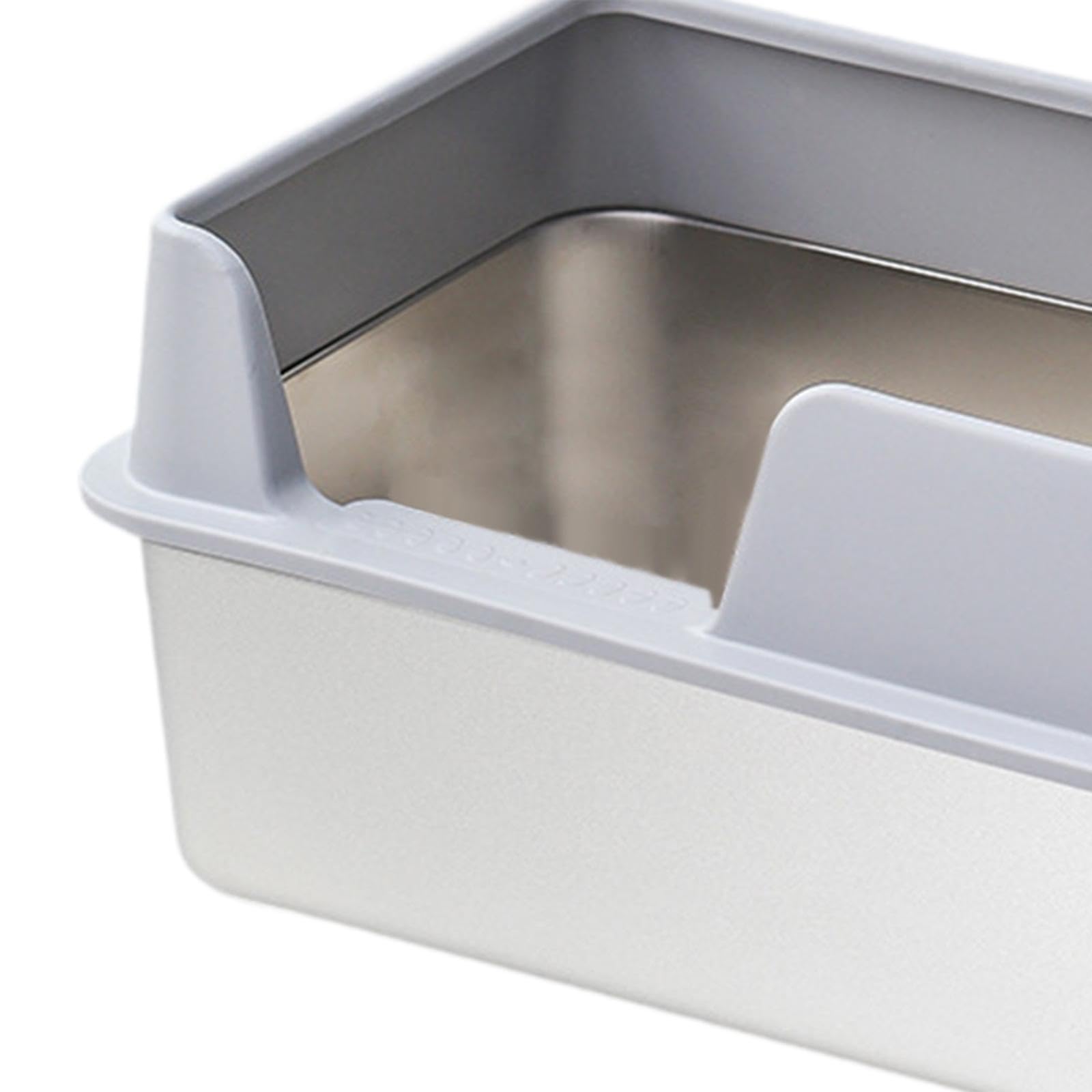 Bandeja Sanitaria de Acero Inoxidable para Gatos con Estructura Simple Y Ligera, Adecuada para La Limpieza Diaria en El Hogar con Mascotas, L Gris
