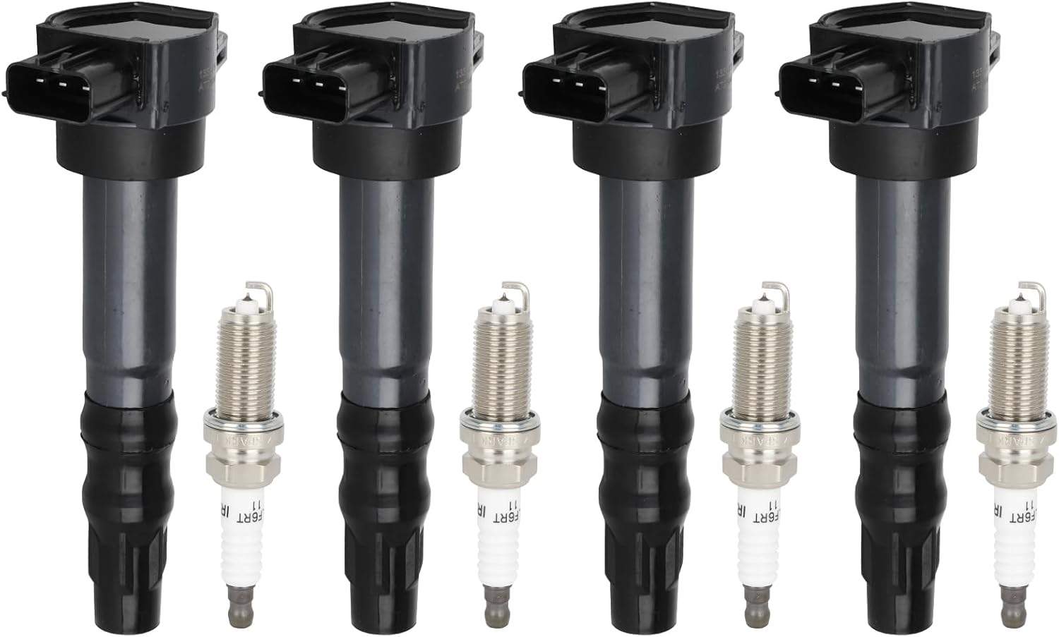 OCPTY Fits 2006-2012 for Mitsubishi Eclipse 2.4L/L4,2004-2012 for Mitsubishi Galant 2.4L/L4 Ignition Coil and Spark Plugs 3 Pins #UF532 (4 Ignition Coils with 4 Iridium Spark Plugs Packs)