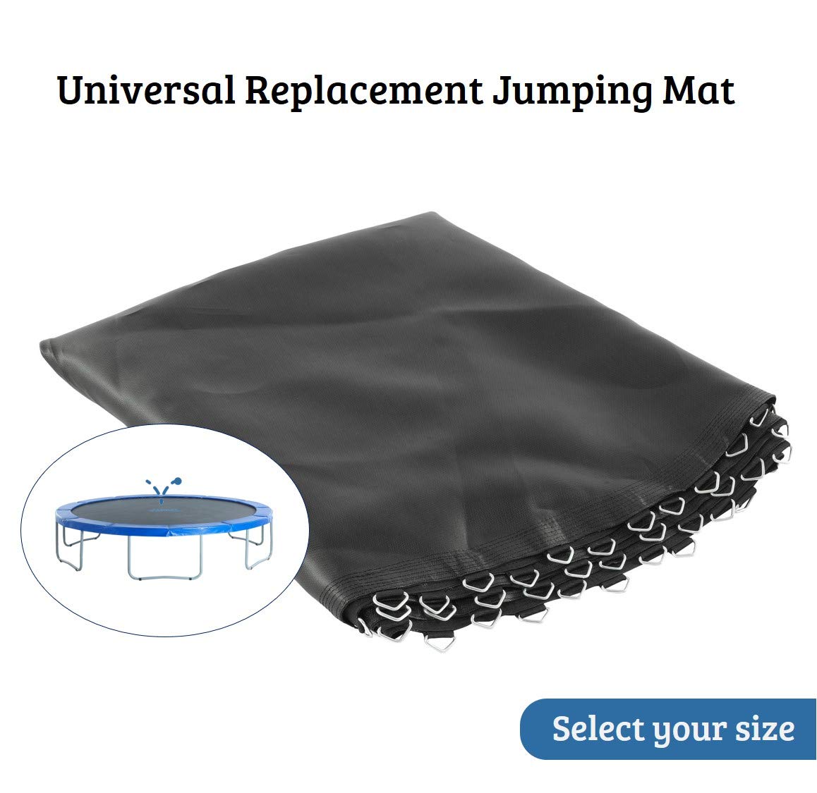 Upper Bounce Trampoline Replacement Mat | Safe & Premium Quality Jumping Mat | Fits 14 ft Round Trampoline Frame with 80 V-Hooks, Using 5.5" Springs