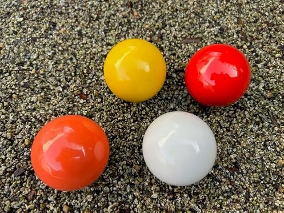 BuyBocceBalls Official Tournament-Grade Pallino Set Pack of 4 with 4 Colors, 60mm Use with 100110mm Bocce Balls