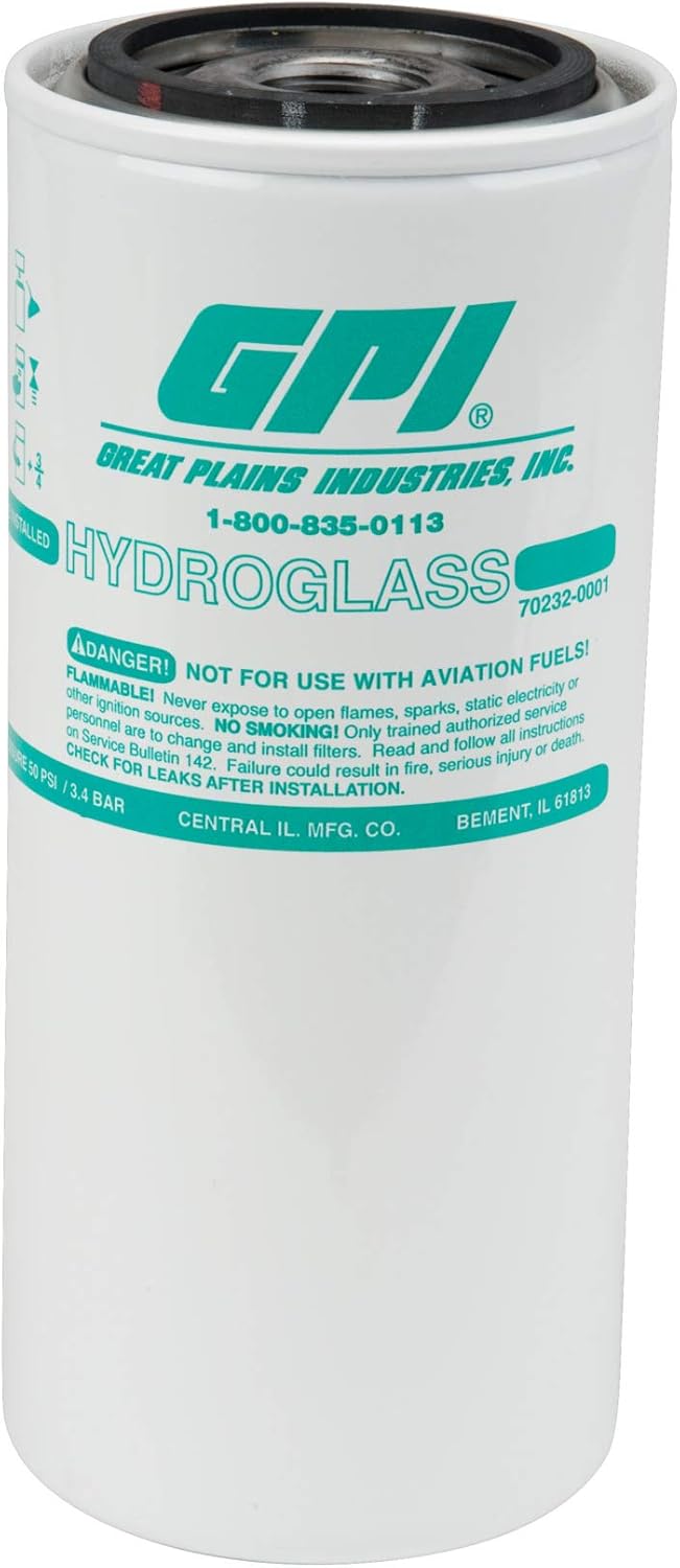 GPI PW-25-2-1 Water and Particulate Bio-Tek Filter for use with Fuel Transfer Pumps up to 25 GPM (95 LPM), 2 Micron, 1-12 UNF Thread (GPI Genuine Accessory 129340-04)