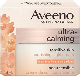 Aveeno Ultra Calming Night Cream, Dry Skin Moisturizer, Face Lotion, Acne Skin, Oily Skin, Sensitive Skin, Facial Care, 48mL