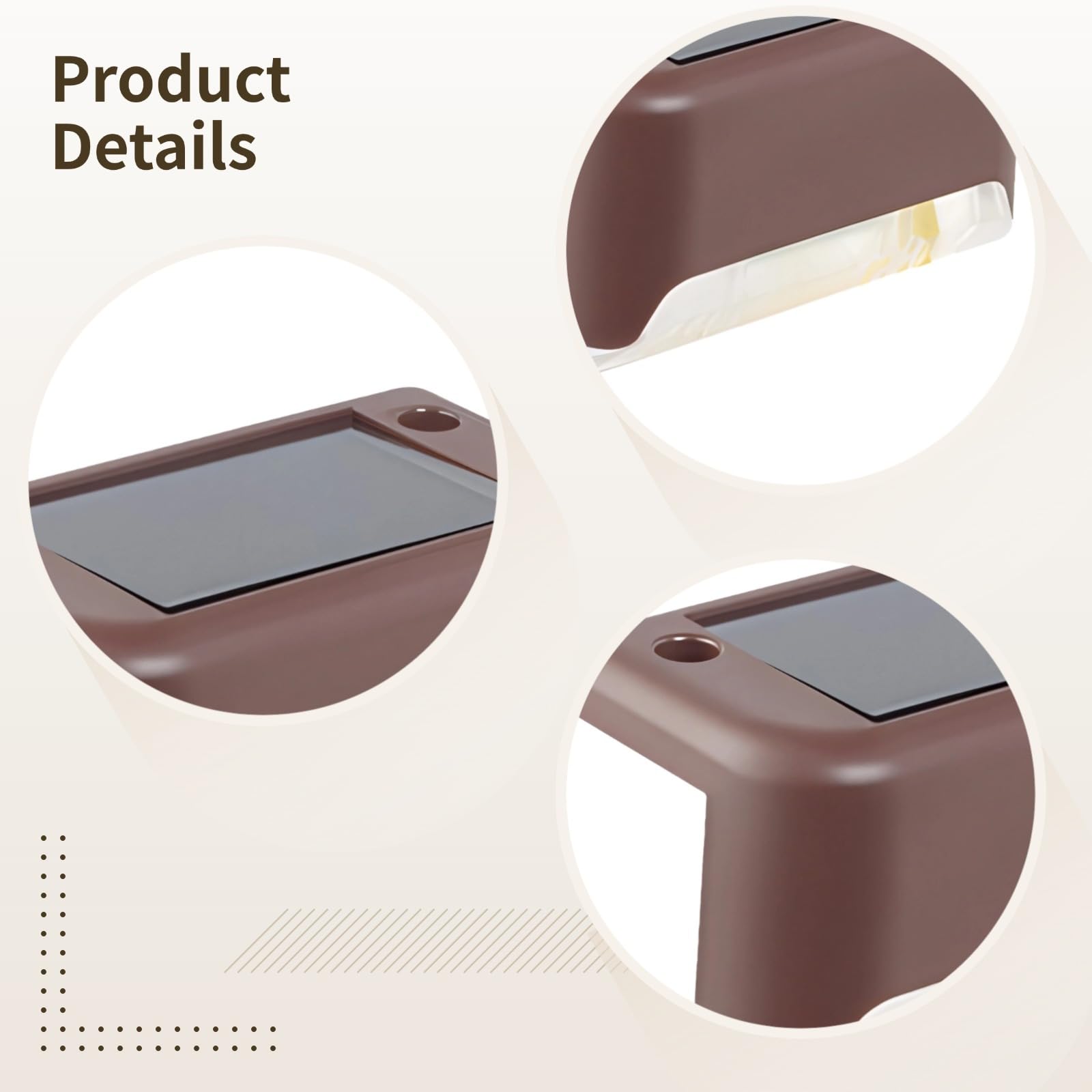 Bosreroy 16 Solar Fence Lights, Waterproof Led Deck Lights, Brown, Ideal for Outdoor Railings and Stairs, Amorphous Silicon Panels