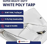 Vista 2 de Tarps Now - Lona de polietileno de 6 x 8 pies, cubierta impermeable resistente de 12 milésimas de pulgada de diámetro, lona de plástico a prueba