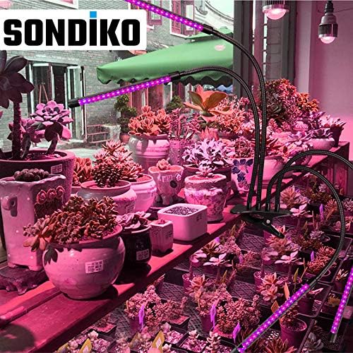 Sondiko LED Grow Light, Full Spectrum Plant Lights for Indoor Plants with Auto On Off 3/9/12H Timer, 10 Dimmable Levels, Adjustable Gooseneck, 3 Switch Modes — view 6