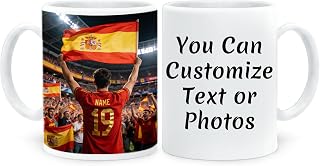 Personalized Soccer Coffee Mug 11oz – Custom Name & Number Football Fan Cup for Men Women – Stadium Theme Ceramic Mug, 2026 Season Soccer Gift for Sports Lovers