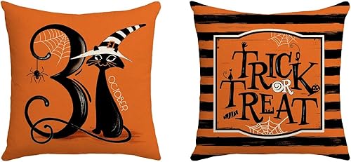 Miniatura 7 de Funda de almohada decorativa de Halloween con texto en inglés "We're All Mad Here" Spooky Halloween Decor Pillow de 18 x 18 pulgadas