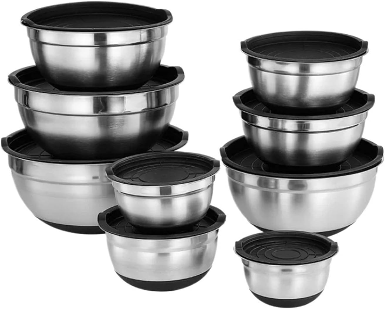 1/6PCS Bottom Thickened With Lid Cooking Basin Beating Salad(28 cm)