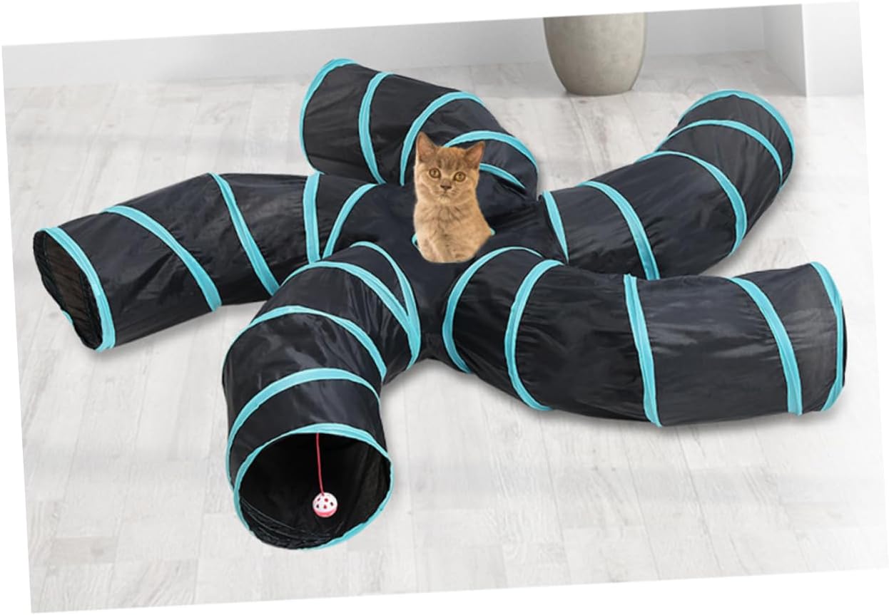 Foldable Cat Tunnel Interactive Tube for Cats Playing Durable and Space Saving Educational Game for Indoor Cats and Kittens