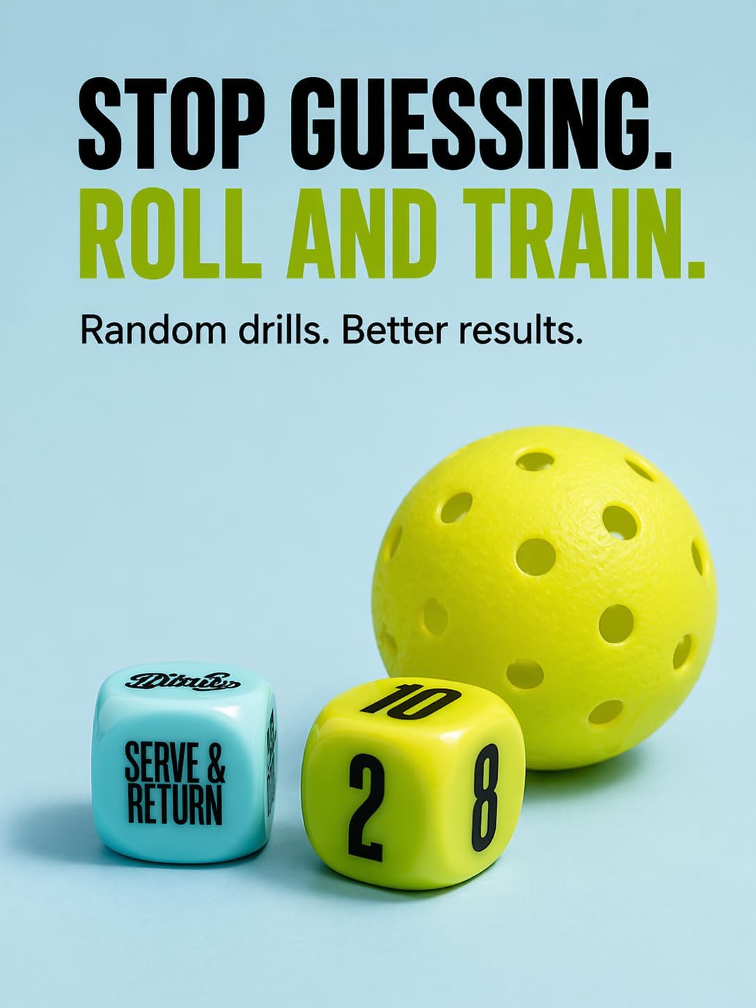 Dink’r Pickleball Drill Dice – Training Dice for Pickleball Drills & Practice – Random Drill Generator for Solo & Group Training