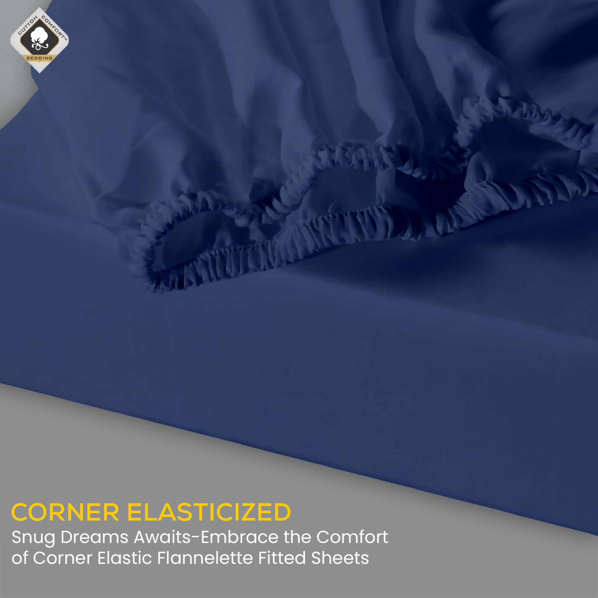 Cotton Comfort Bedding 100% Brushed Cotton Flannelette Fitted Sheet Small Double, Soft Warm Deep Fit Bed Sheet - Image 2