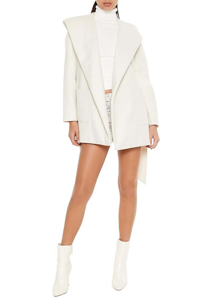 Oversized Lapel Coat Forever 21 Women's Plush Drop-Sleeve Coat
