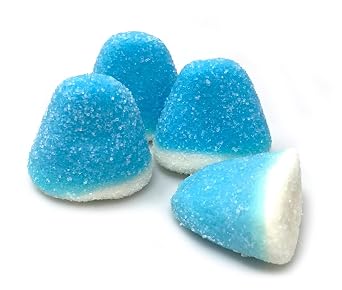 SweetGourmet Blue Raspberry Gummy Drops | Sugar Coated Puffs Candy | 1 Pound