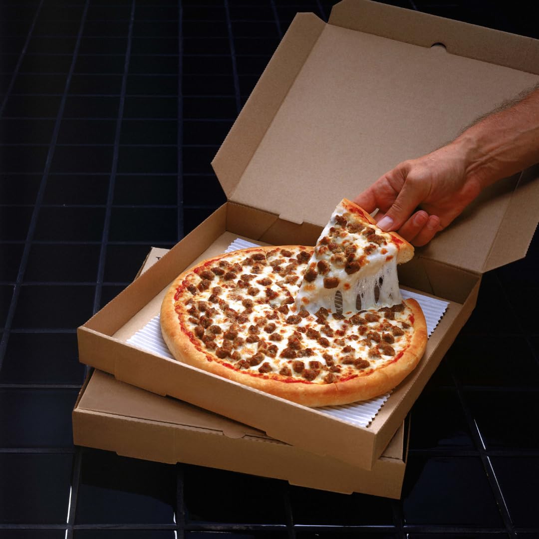 Caja Carton para Pizza 33x33 cm (mediana) | Caja Cuadrada Marrón Kraft Automontables | Pack de 100x cajas