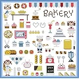 OWN4B クロスステッチ刺繍キット図案印刷、11ct ベーカリー 初心者向けの簡単な刺繍セット35x35cm Cross Stitch