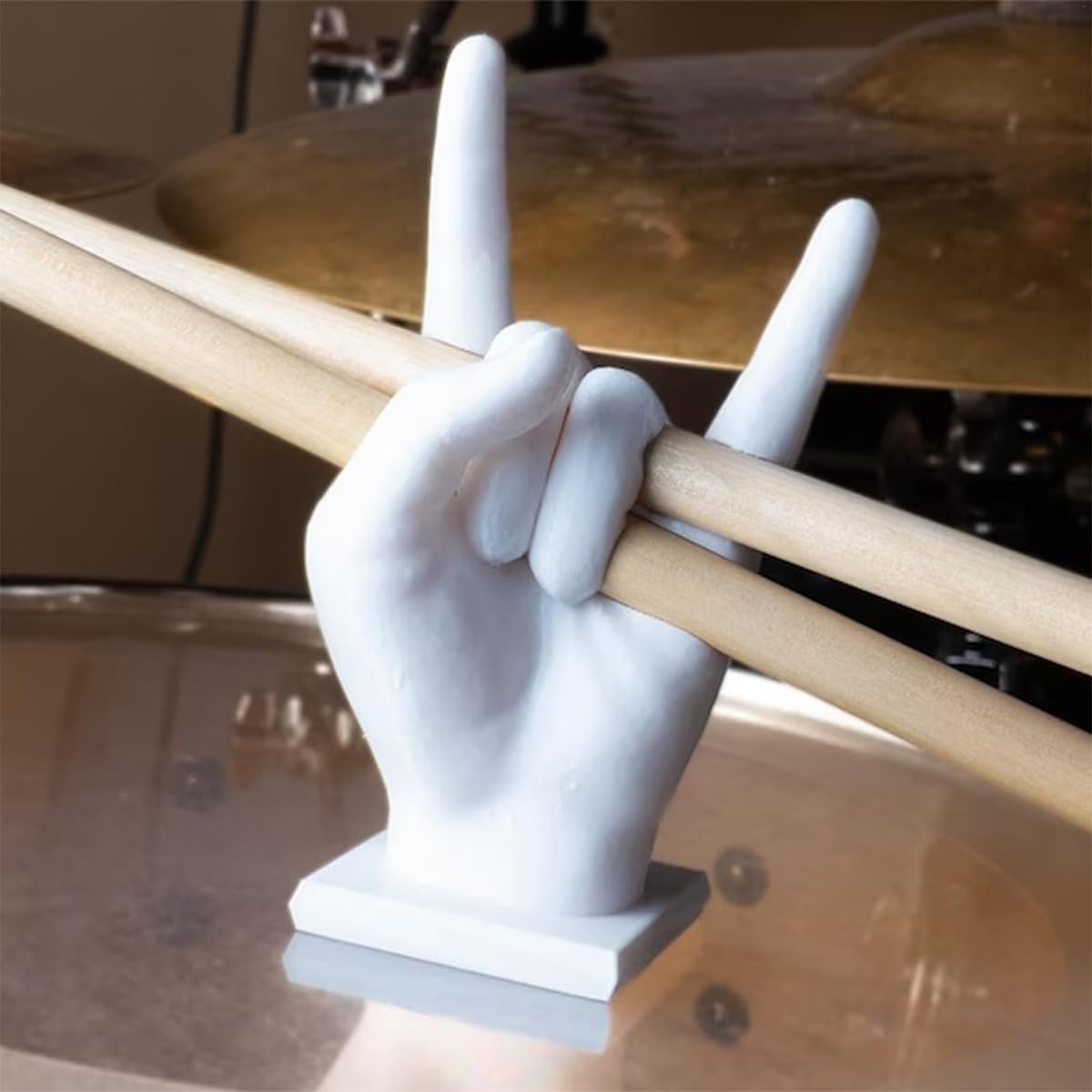 Laroal Drumstick Display Holder Fun Gesture Shaped Drumstick Display Stand Resin Drum Stick Case Rack Container Drumstick Accessories Decoration For Drummer Displaying - Image 2