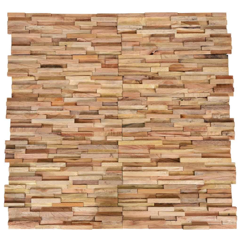 vidaXL 10x Madera Teca Paneles de Revestimiento de Pared Azulejo Impermeable Fachada de Casa Hogar Exterior Decoración Duradero Elegante 3D 1,08 m²