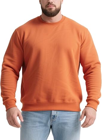 Mens Crewneck Sweatshirt Long Sleeve Fleece Sweatshirts Breathable Crew Neck Pullover Sweatshirts