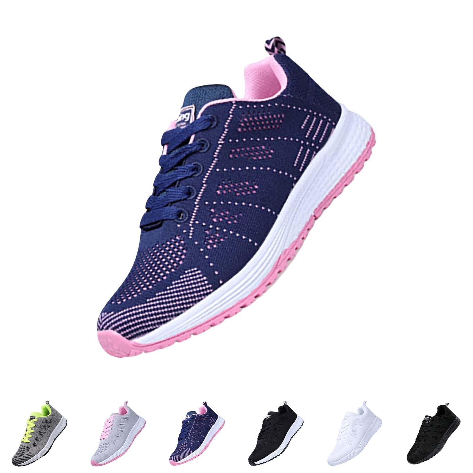 Scarpe da ginnastica casual da donna alla moda con suola grossa | Scarpe da corsa da donna in rete cava, con lacci, leggere, comode, ammortizzanti, antiscivolo