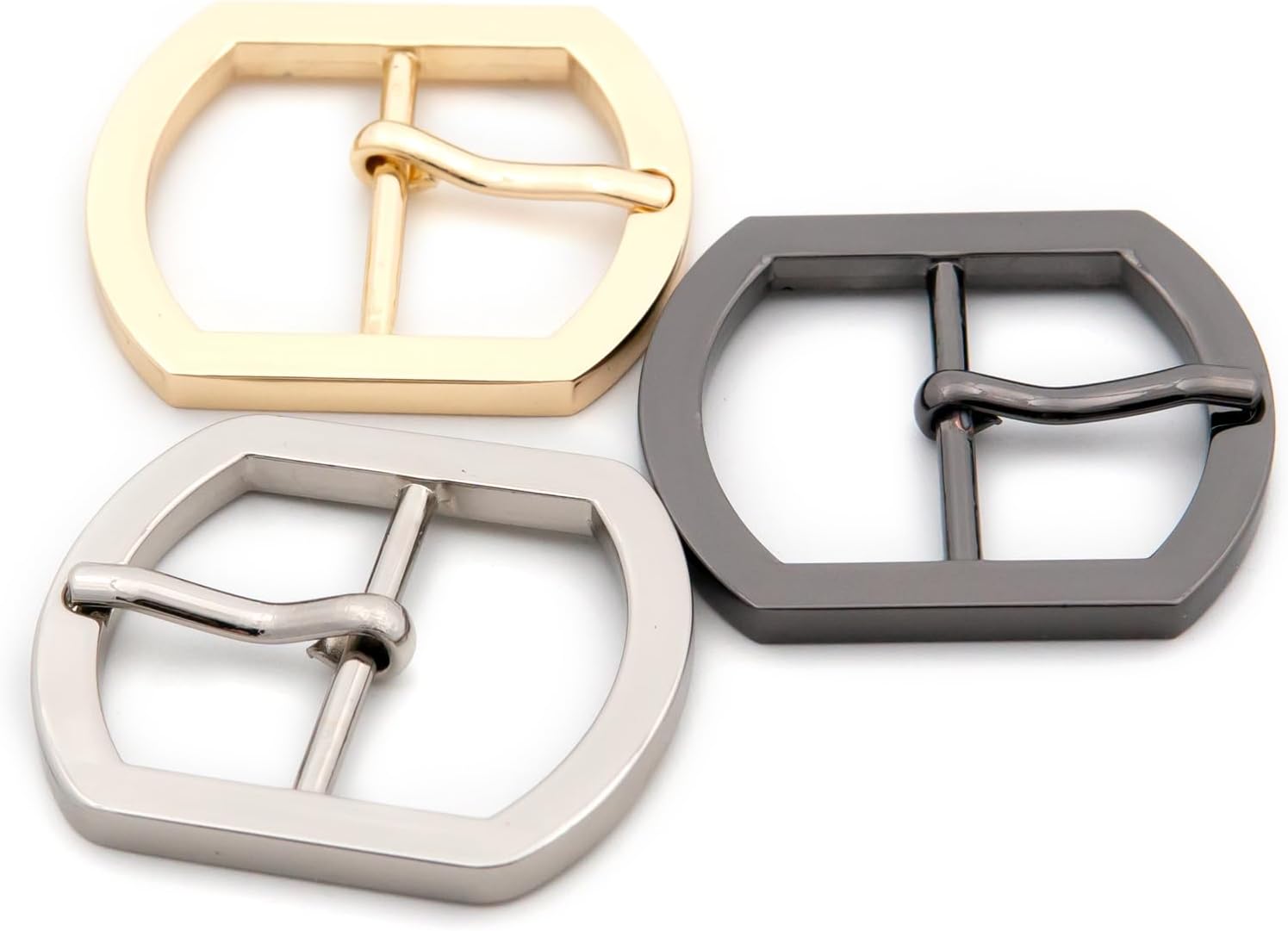 Loosco Oval Belt Buckle 10 PCS Center Bar Belt Buckles Single Prong Belt Purse Making Accessories (Gold) - Image 3