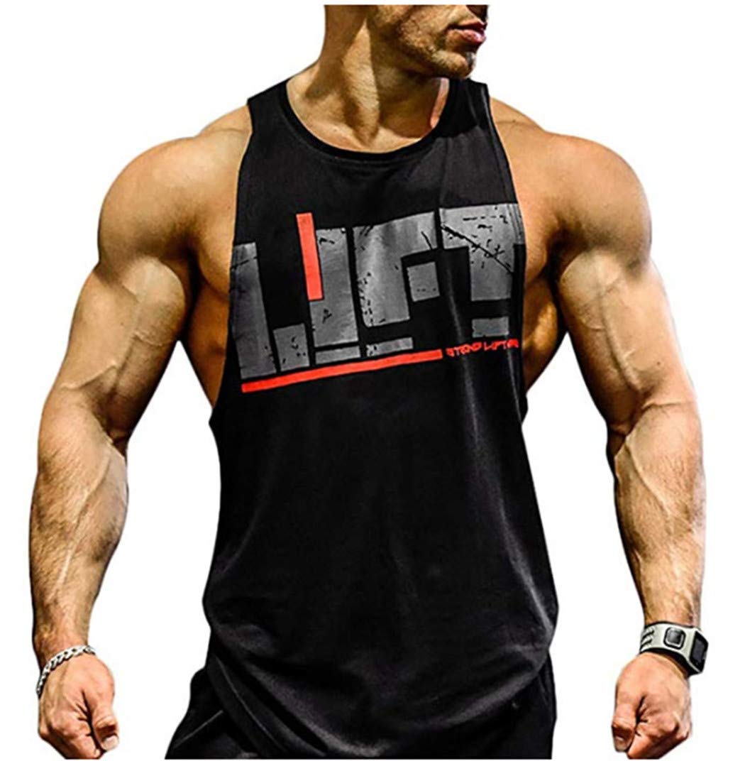 Mens Lift Bodybuilding Muscle Vest Tank Top Stringer Gym Sport and Casual Wear Workout Fitness