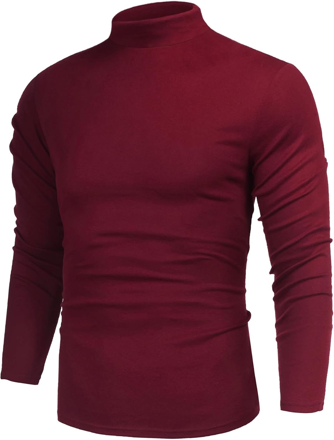 Poriff Men's Casual Mock Neck Tops Long Sleeve Slim Fit Turtleneck Pullover Sweaters