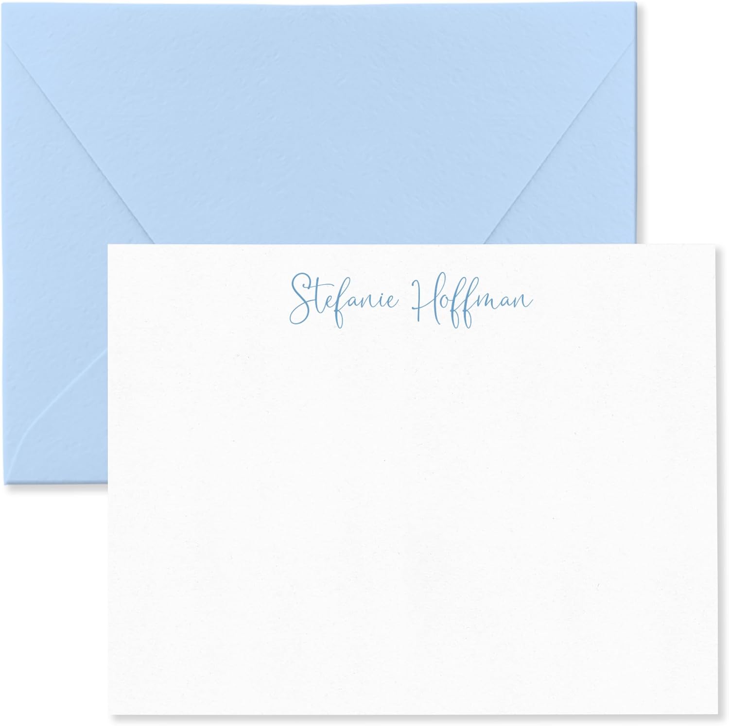 Fairmont & Grove Personalized Stationery Note Cards and Envelopes Set for Women Customized with Name in Script Font, Choose Ink & Envelope Colors Paper Co. (Font Style #5)