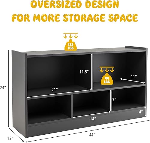 Miniatura 3 de Costzon Organizador de almacenamiento de juguetes para niños, almacenamiento escolar de 5 secciones para organizar libros, juguetes, estantería de