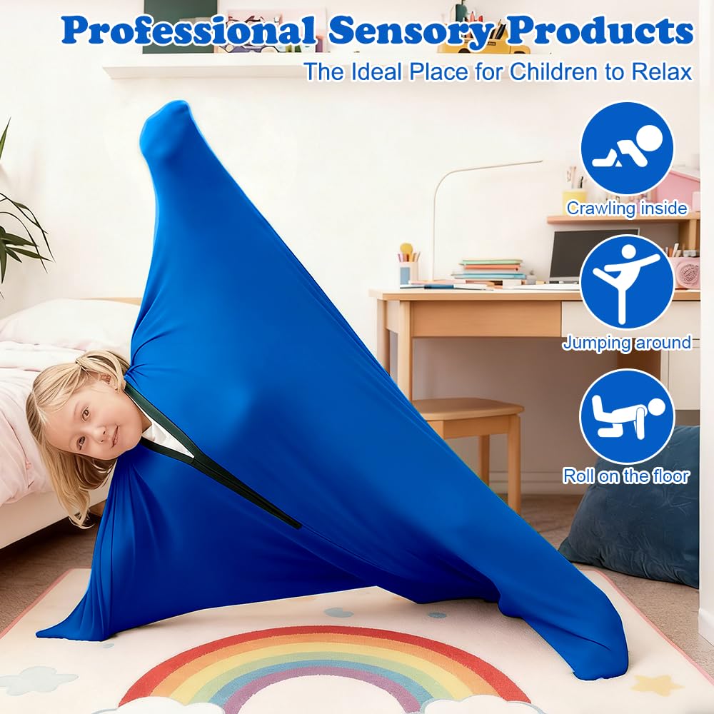 Sensory Body Sock for Kids Stretchy Sensory Sock, 47"x 27" Full-Body Wrap, Body Sock Sensory Kids - Image 4