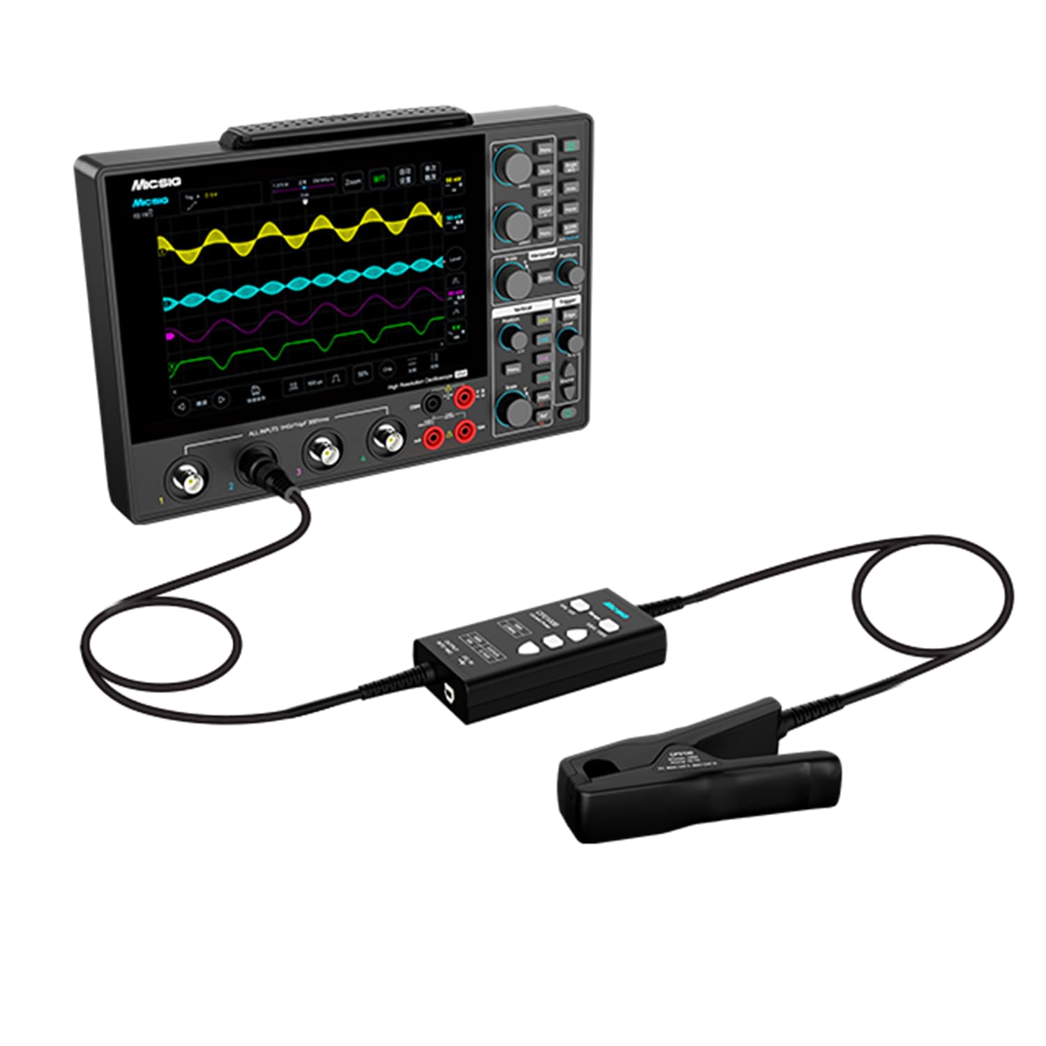 CP2100A Micsig Oscilloscope Probe AC/DC Current Probe Low Frequency 800KHz 10A/100A Current Measuring Tool with Standard BNC Interface (CP2100A 800KHz)