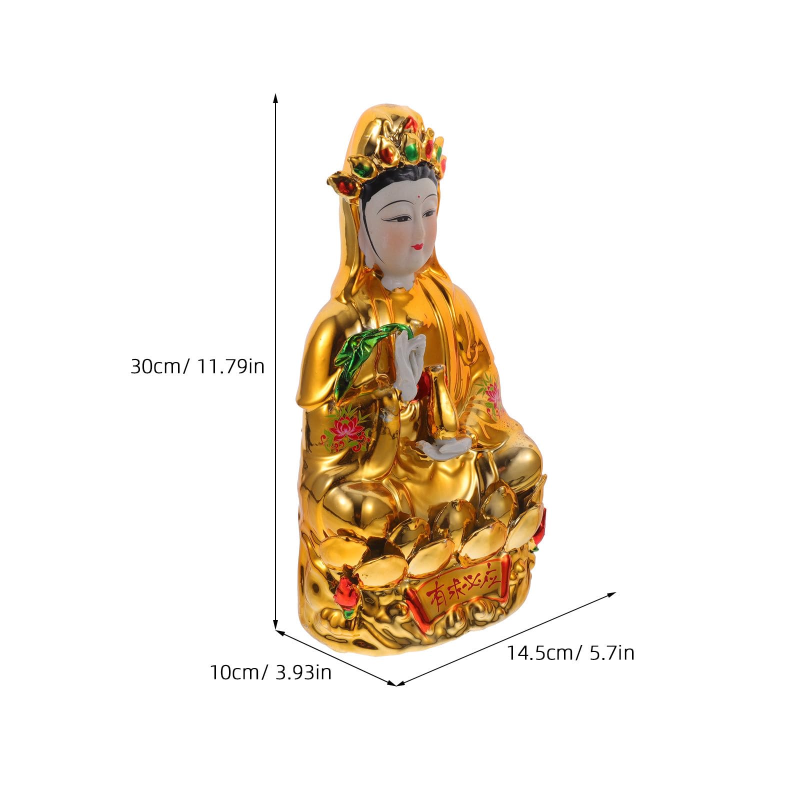 Cerámica Dorada Estatua de Avalokiteshvara, Adorno Chino